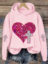 Women's Valentine's Day Heart Print Casual Sweatshirt