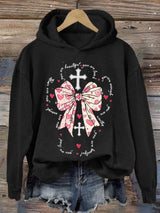 Women's You Are Enough,Loved,Worthy,Valentines Day Christian Print Hooded Sweatshirt
