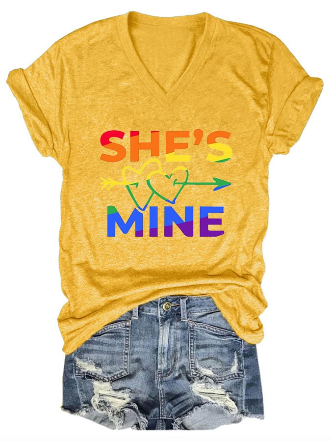 Women's She's Mine Print Short Sleeve T-Shirt