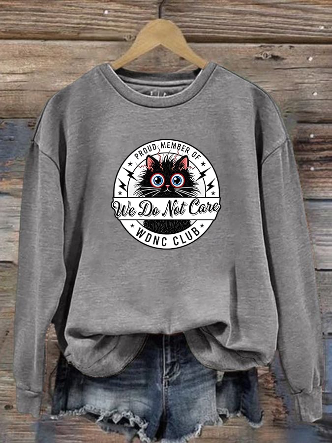 Women's  Retro Funny Proud Member Of Club We Do Not Care Menopause Perimenopause Print Sweatshirt
