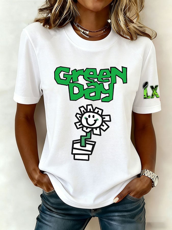 Women's Rock Band Print Casual T-Shirt