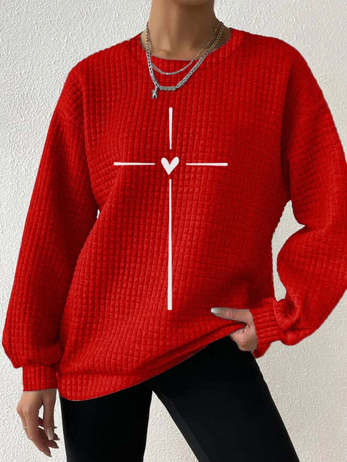 Women's Christian Cross Printed Sweatshirt