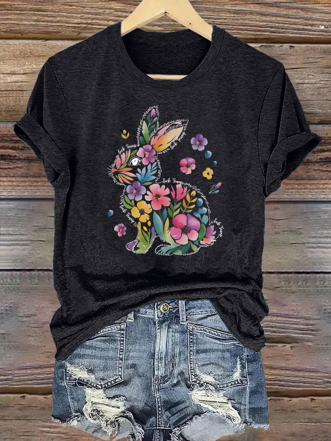 Women's  Spring Easter Bunny Subtle Hidden Message FDT T-shirt