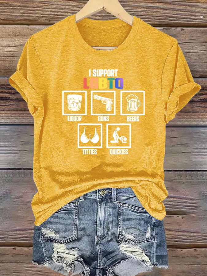 Women's  I support LGBTQ Print T-shirt