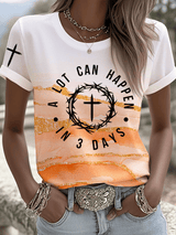 Women's Retro A Lot Can Happen In 3 Days Printed Casual T-Shirt