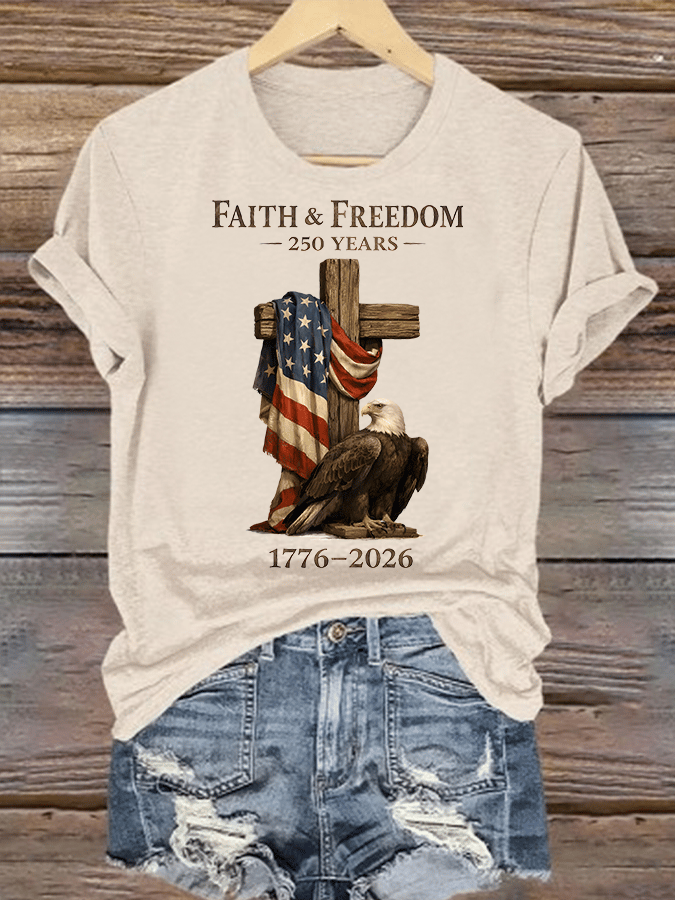 Women's  Faith and Freedom 250 Years Print T-Shirt