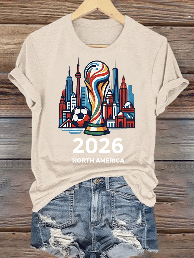 Women's  North America WC 2026 Soccer printed T-shirt
