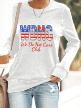 Women's  Retro Funny Proud Member Of  Club We Do Not Care Menopause Perimenopause Print  Knitted Tops