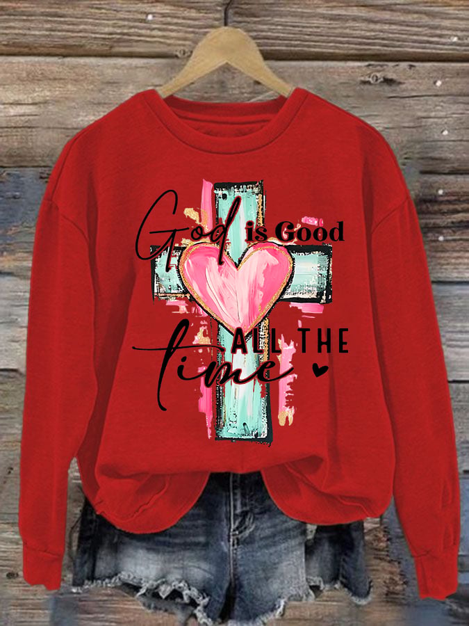 Women's  "God is Good All The Time" Print  Sweatshirt