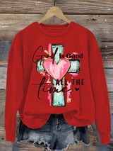 Women's  "God is Good All The Time" Print  Sweatshirt
