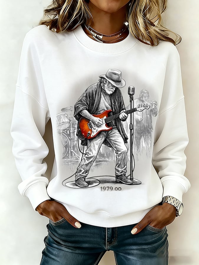🔥Buy 3 Get 15% Off Women's Commemorative Bob Weir Print Sweatshirt