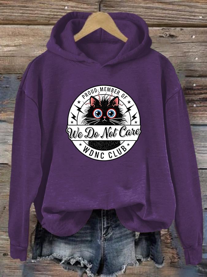 Women's  Retro Funny Proud Member Of Club We Do Not Care Menopause Perimenopause Print  Hoodie