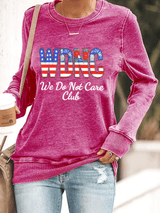 Women's  Retro Funny Proud Member Of  Club We Do Not Care Menopause Perimenopause Print  Knitted Tops