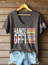 🔥Buy 3 Get 15% Off🔥Women's Retro Hands Off Protest Print T-Shirt