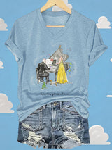 V-Neck Retro You've Always Got A Friend In Me Print T-Shirt