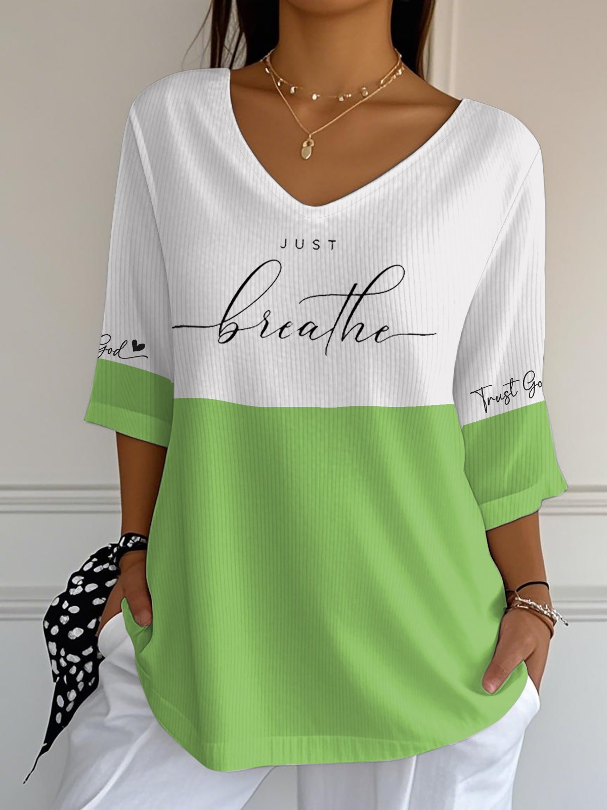 Women's Trust God Just Breath Long Bubble Shirt