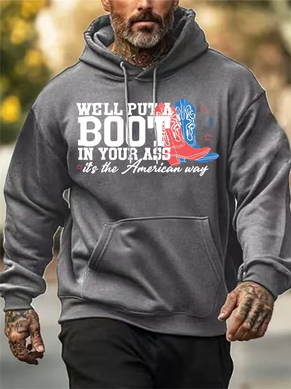 Men's  Courtesy of the Red, White and Blue Cowboy  Hoodie