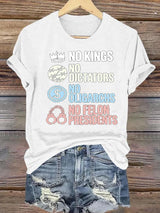 Women's  No Kings No Dictators Protest print T-Shirt