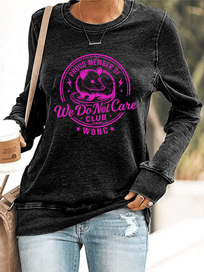 Women's  Retro Funny Proud Member Of  Club We Do Not Care Menopause Perimenopause Print  Knitted Tops