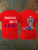 Men's  RED, WHITE & BLUE  Print T-Shirt