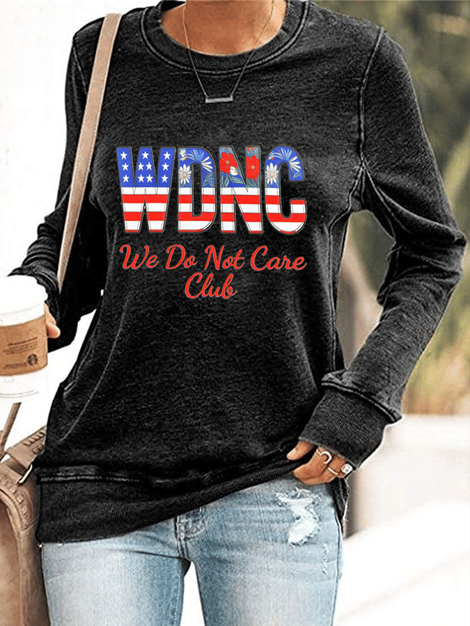 Women's  Retro Funny Proud Member Of  Club We Do Not Care Menopause Perimenopause Print  Knitted Tops