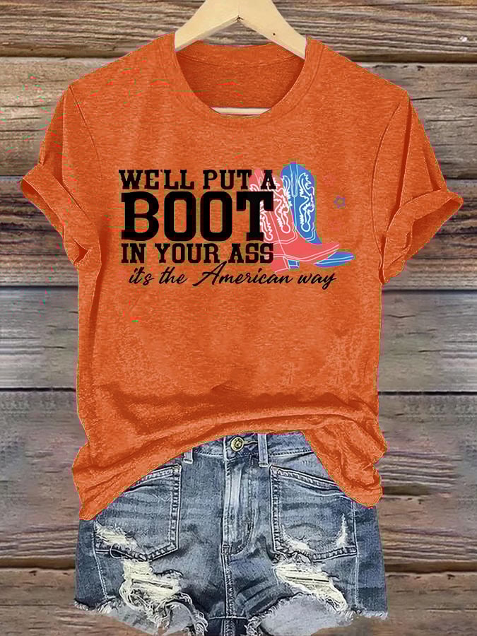 Women's  Courtesy of the Red, White and Blue Cowboy T-Shirt