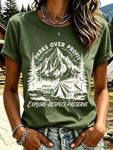 Women's National Park Print Casual T-Shirt