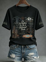 Women's I'd Rather Be At A National Park Print Short-Sleeve Top