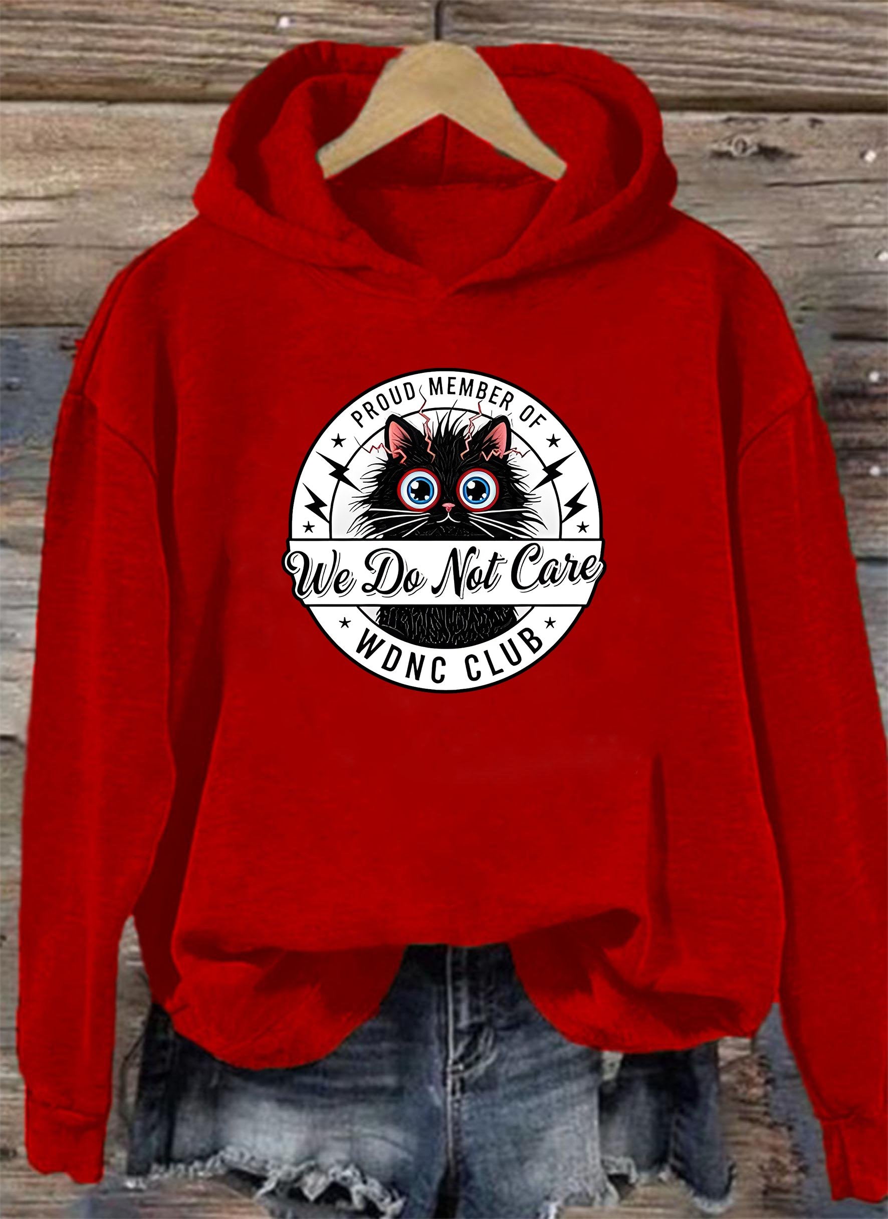Women's  Retro Funny Proud Member Of Club We Do Not Care Menopause Perimenopause Print  Hoodie