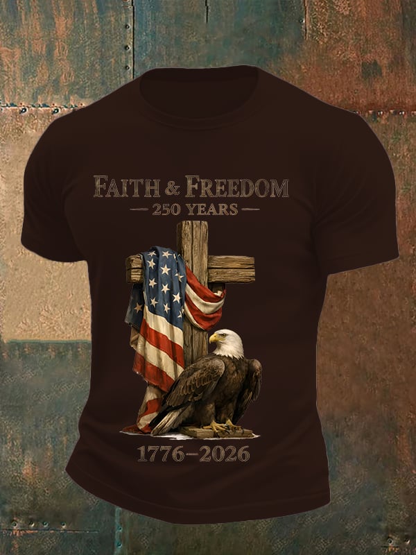 Men's  Faith and Freedom 250 Years Print T-Shirt
