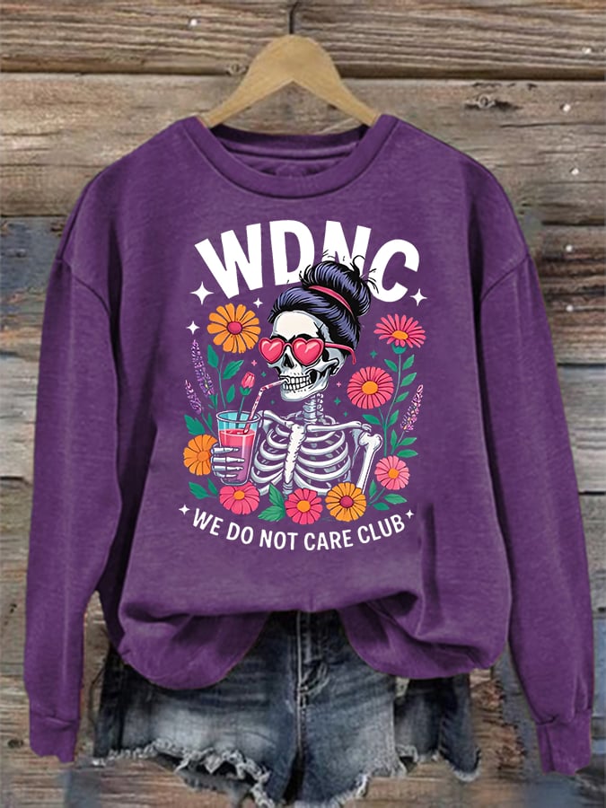 Women's Retro Funny Proud Member Of Club We Do Not Care Menopause Perimenopause Print Sweatshirt