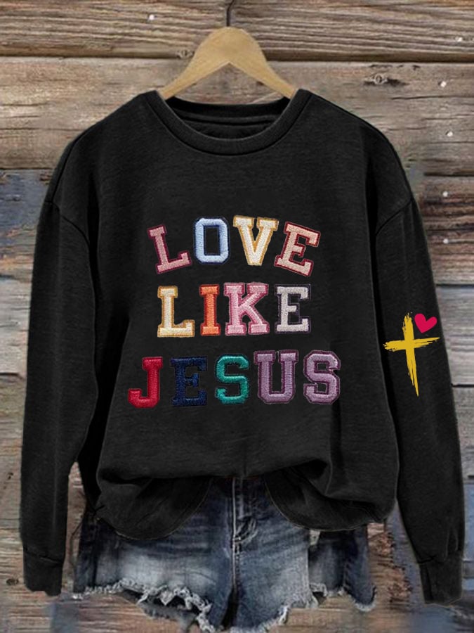 Women's Valentine's Day Printed Round Neck Sweatshirt