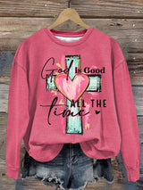 Women's  "God is Good All The Time" Print  Sweatshirt