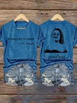 V-Neck Retro Humanity Is Dead 1.7.2026 Minneapolis Goodness Print T-Shirt