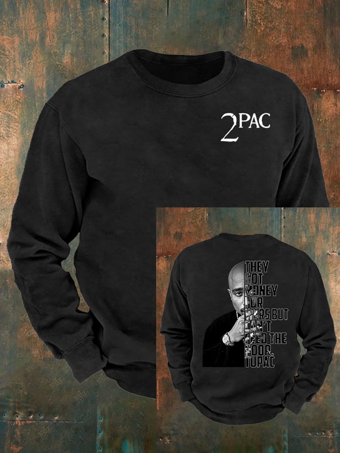 Men's 2Pac Rapper Print  Sweatshirt