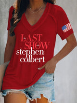 🔥Buy 3 Get 15% Off V-Neck Retro Last Show Print T-Shirt