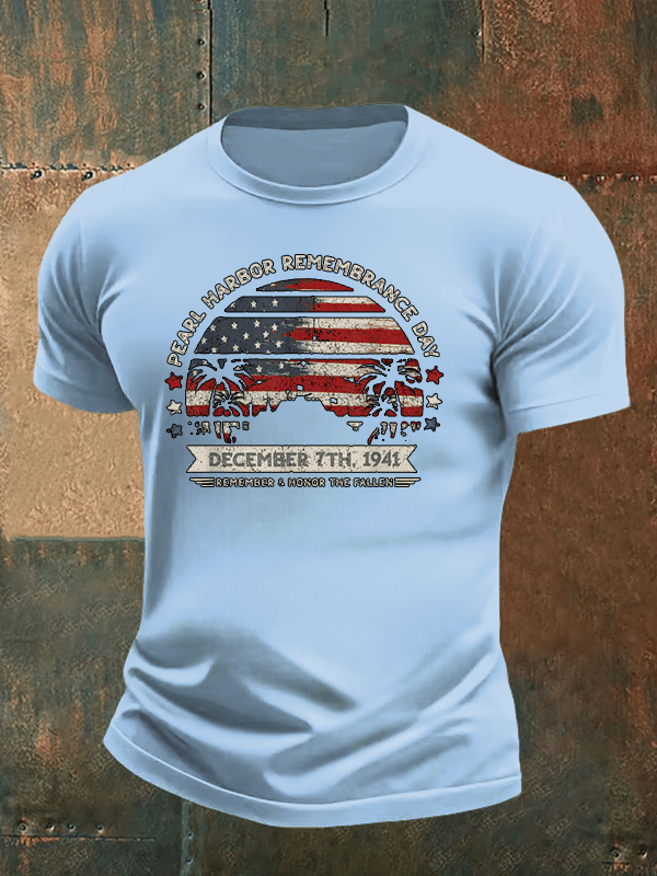 🔥Buy 3 Get 15% Off Men's  Pearl Harbor Memorial Day Hawaii USA Flag Day of Infamy   T-shirt