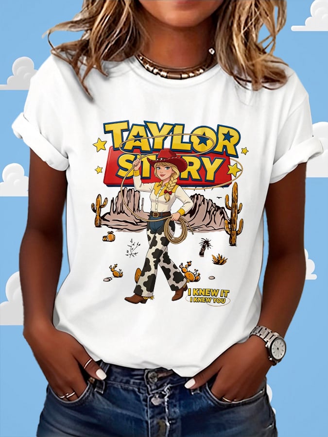 Retro I Knew It Print T-Shirt
