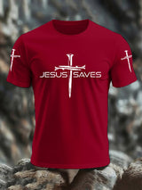 🔥Buy 3 Get 15% Off🔥Men's Faith Jesus Saves Print Casual T-Shirt