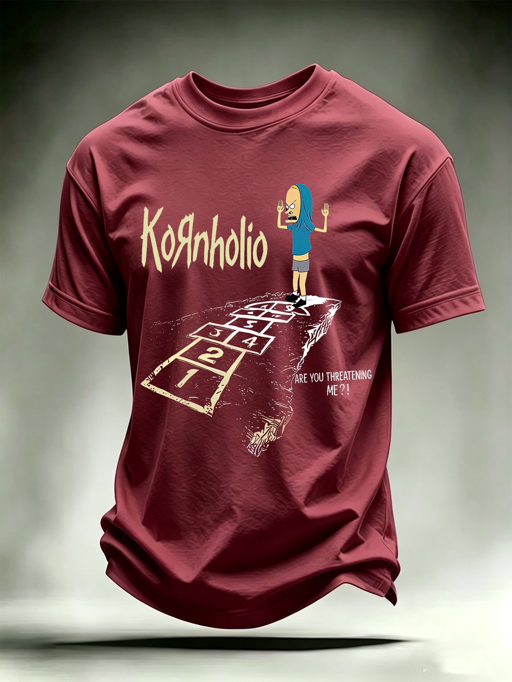 Men's Vintage Kornholio Graphic Funny T-Shirt