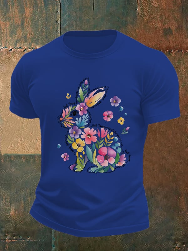 Men's  Spring Easter Bunny Subtle Hidden Message FDT T-shirt