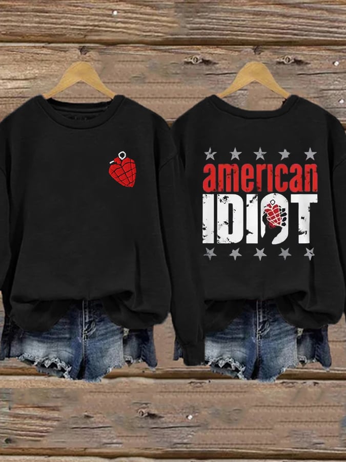 Women's Casual Printed Long-Sleeve Sweatshirt