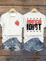 Women's Rock Band Print Casual T-Shirt