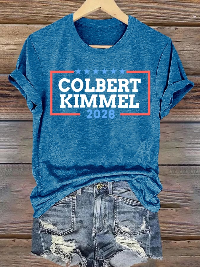 Women's  Modern Talk Show Colbert Kimme 2028Print T-Shirt