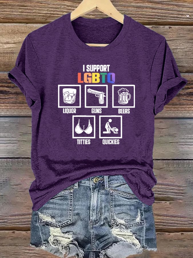 Women's  I support LGBTQ Print T-shirt