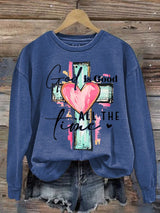 Women's  "God is Good All The Time" Print  Sweatshirt