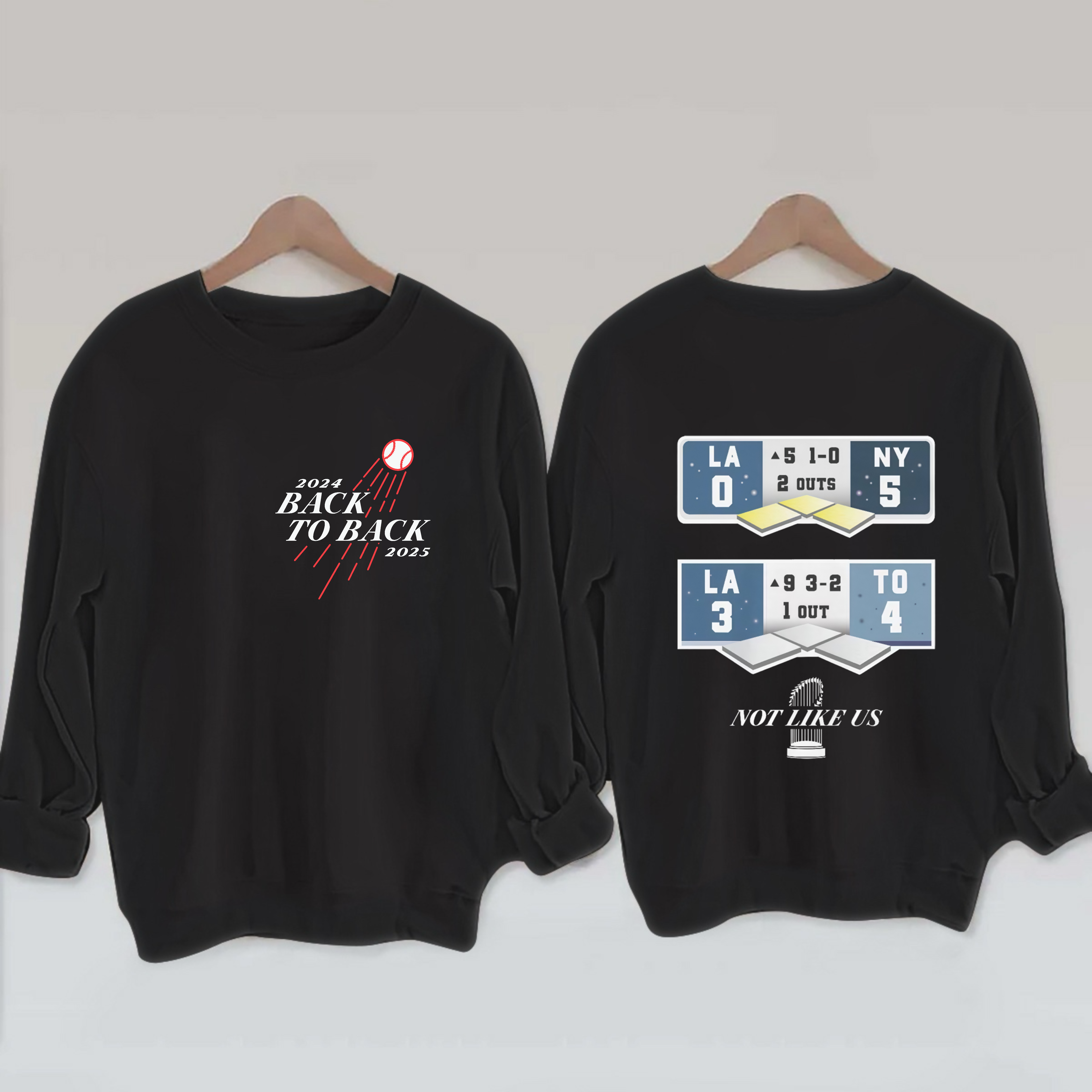 2025 Dodgers Back to Back Scoreboard Sweatshirt