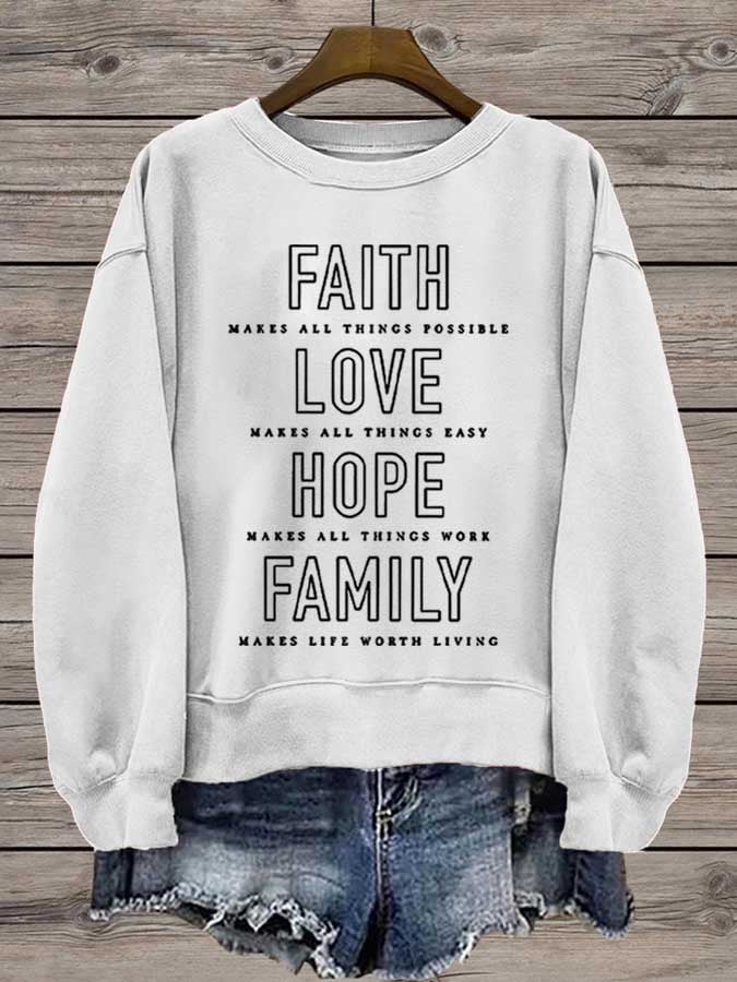 Women'S Family Makes Life Worth Living Print Sweatshirt