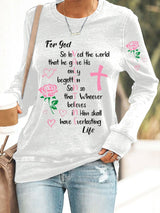 Women's John 316 God So Loved The World Valentine'S Day Christian Print Sweatshirt