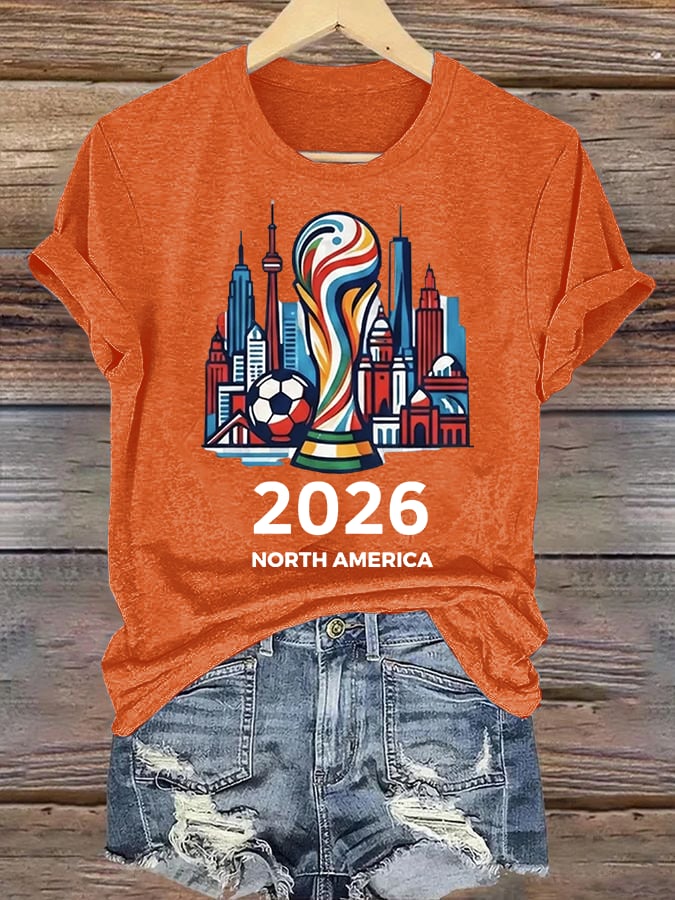Women's  North America WC 2026 Soccer printed T-shirt